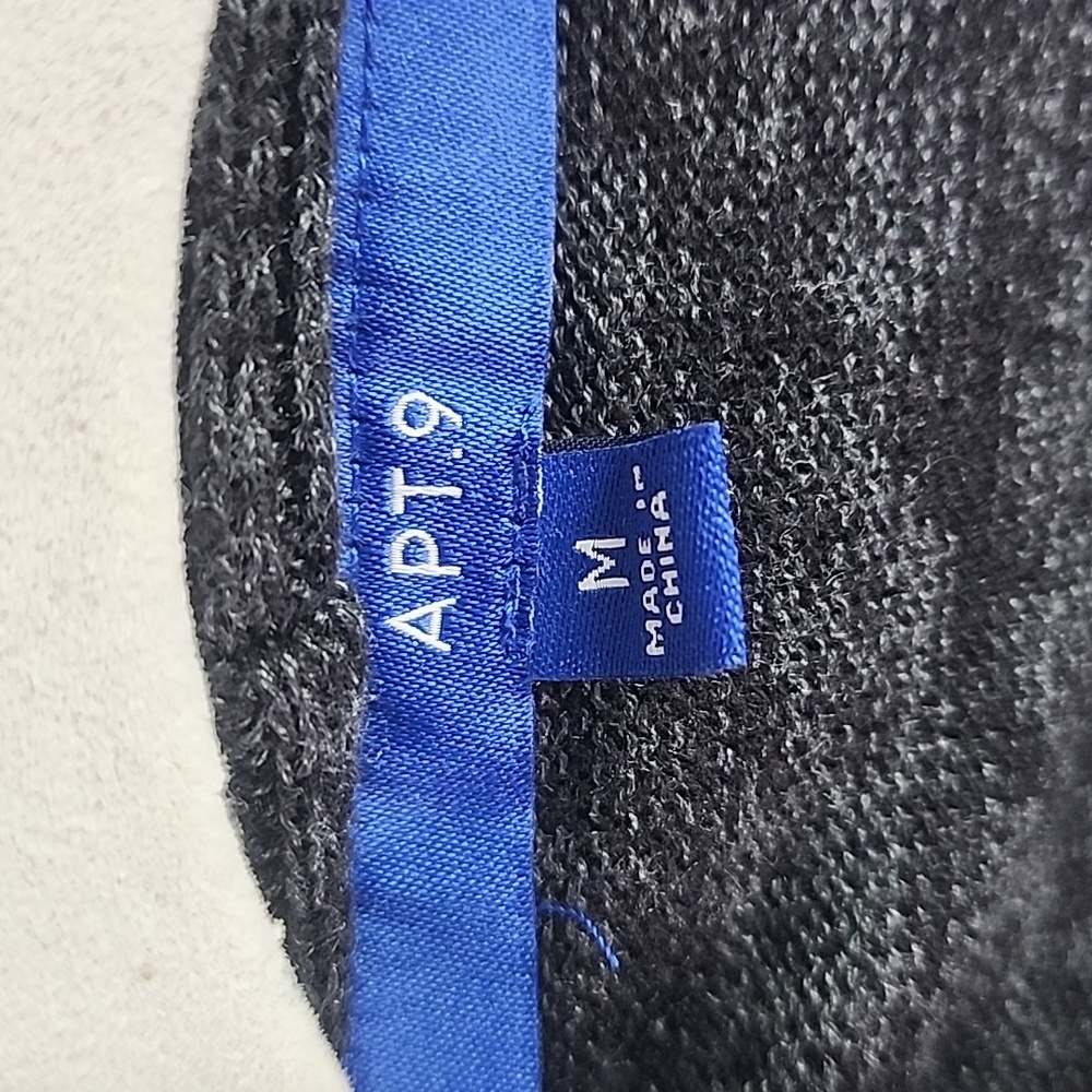 Apt 9 M Cardigan Black Gray Sweater - Picture 5 of 6